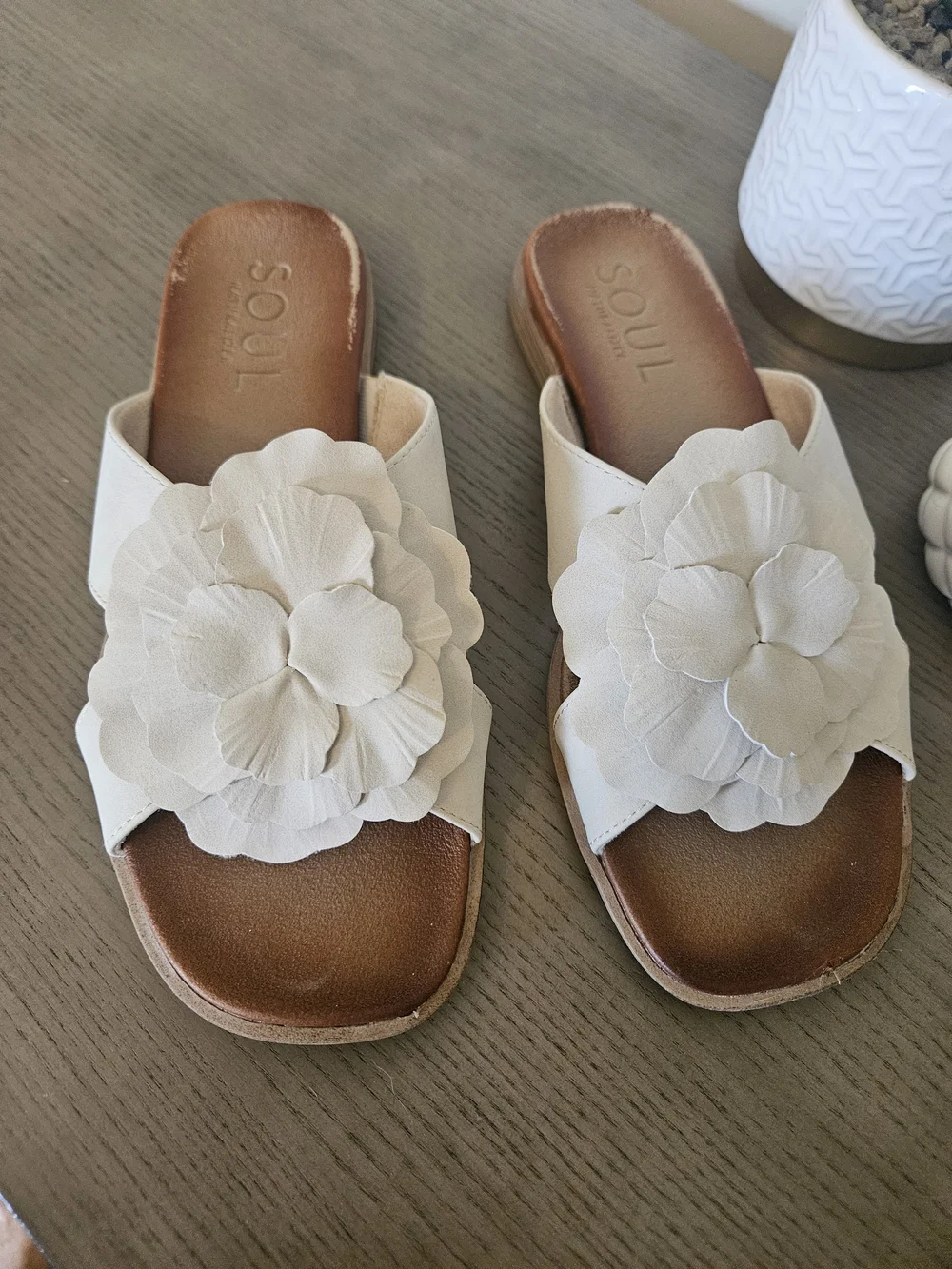 Soul Naturalizer Cream Floral Slide Sandals